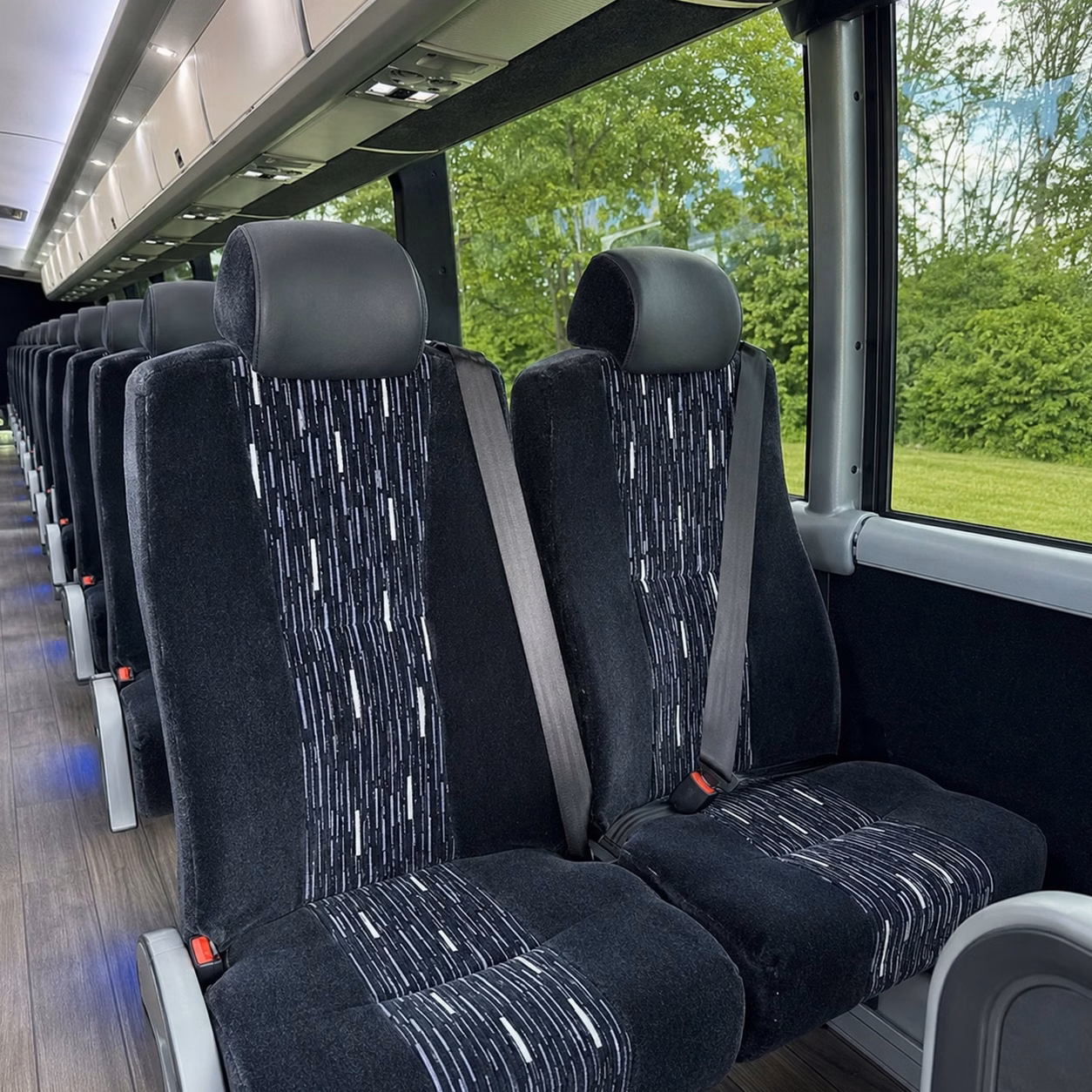 tampa charter bus rental interior